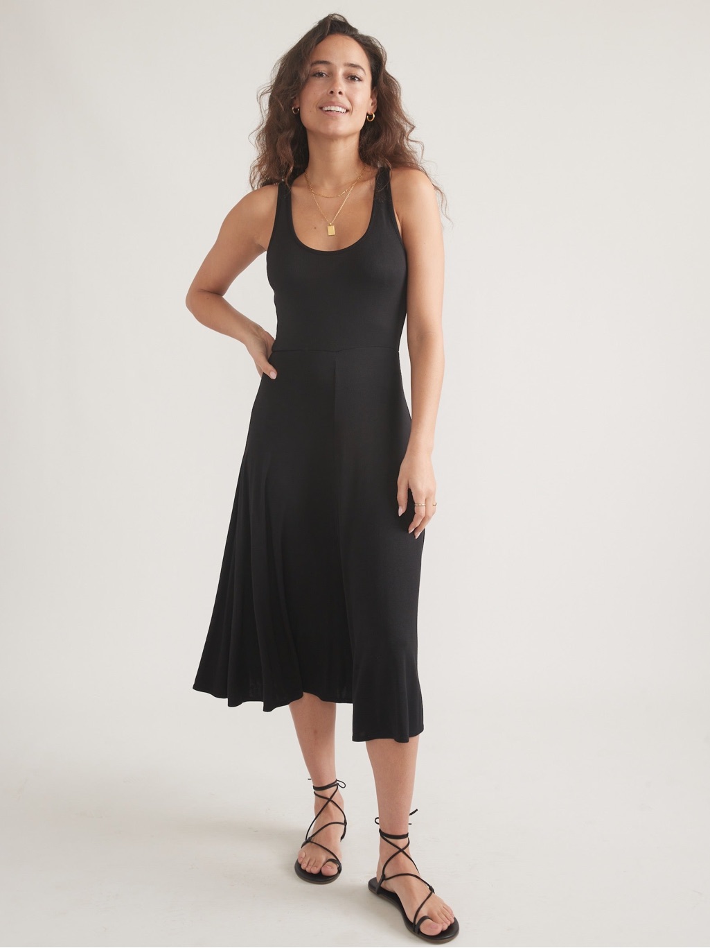 Nwt Marine Layer Lexi Rib Sun-In Fit And Flare Dress Xl Midi Casual Minimalist